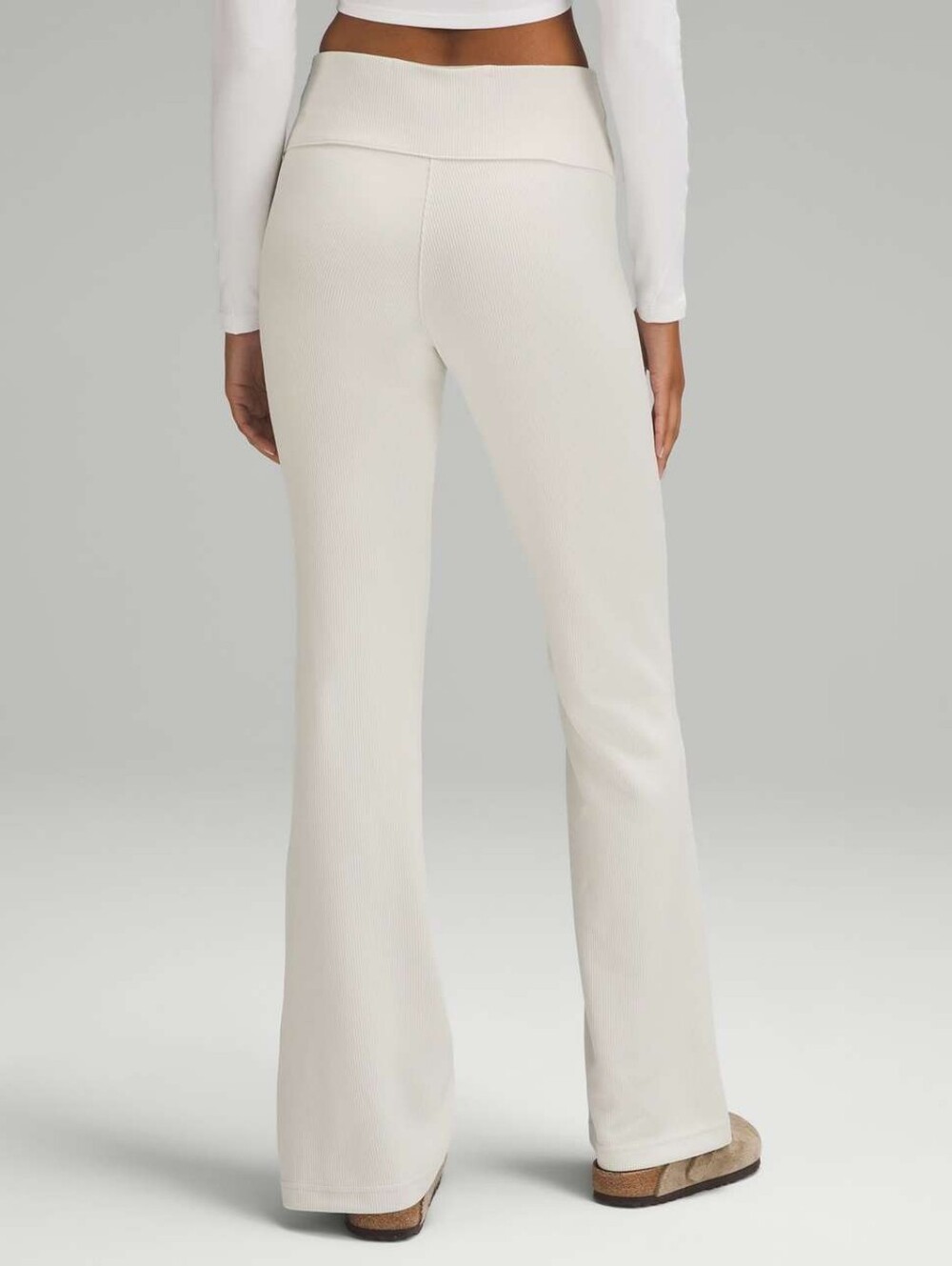 Lululemon Brushed Softstreme Ribbed Zip Flared Pant 32.5"Bone